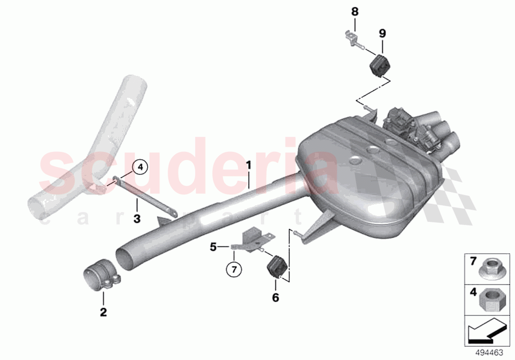Exhaust system rear of Rolls Royce Rolls Royce Dawn RR6(2017-2023)