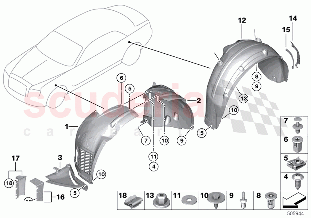 Wheelarch trim of Rolls Royce Rolls Royce Dawn RR6(2017-2023)