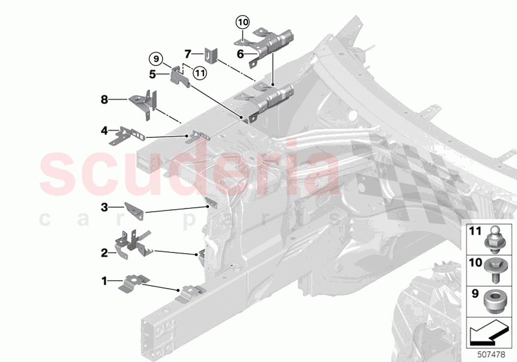 Front body bracket of Rolls Royce Rolls Royce Ghost Extended RR22(2019-2023)