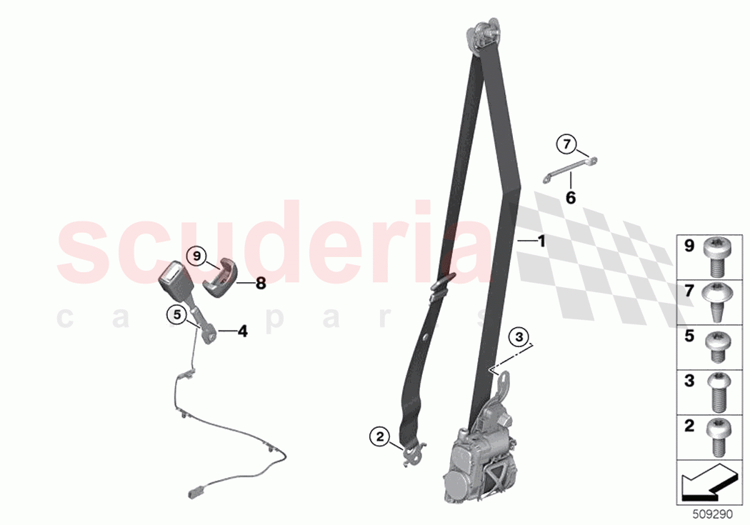 Safety belt front of Rolls Royce Rolls Royce Ghost Extended RR22(2019-2023)