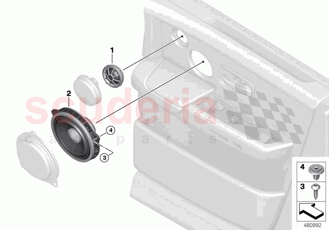 Single parts f rear door loudspeaker of Rolls Royce Rolls Royce Ghost RR21(2019-2023)