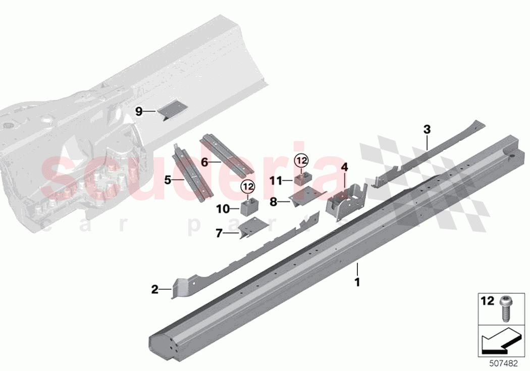 Floorpan assembly of Rolls Royce Rolls Royce Ghost RR21(2019-2023)