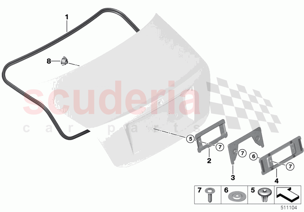 Rear lid mounting parts of Rolls Royce Rolls Royce Ghost RR21(2019-2023)