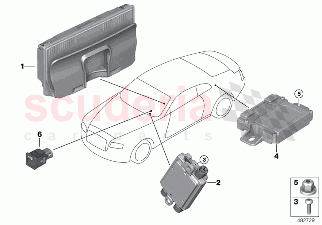 Separate compon telephony wirel charging of Rolls Royce Rolls Royce Ghost RR21(2019-2023)