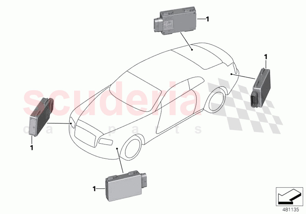 Radar sensor short range of Rolls Royce Rolls Royce Ghost RR21(2019-2023)