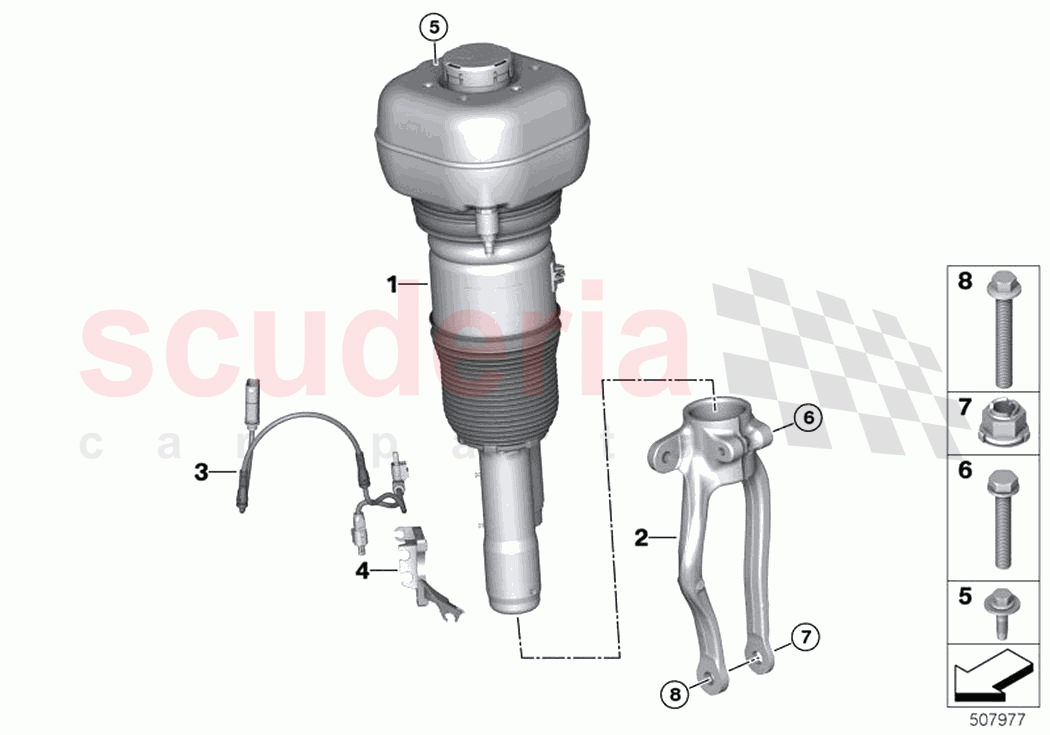 Air spring strut front of Rolls Royce Rolls Royce Ghost RR21(2019-2023)