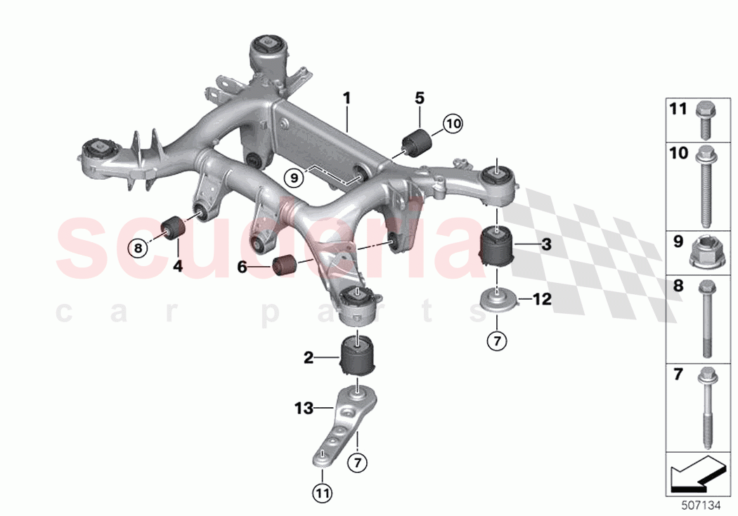 Rear axle carrier of Rolls Royce Rolls Royce Ghost RR21(2019-2023)
