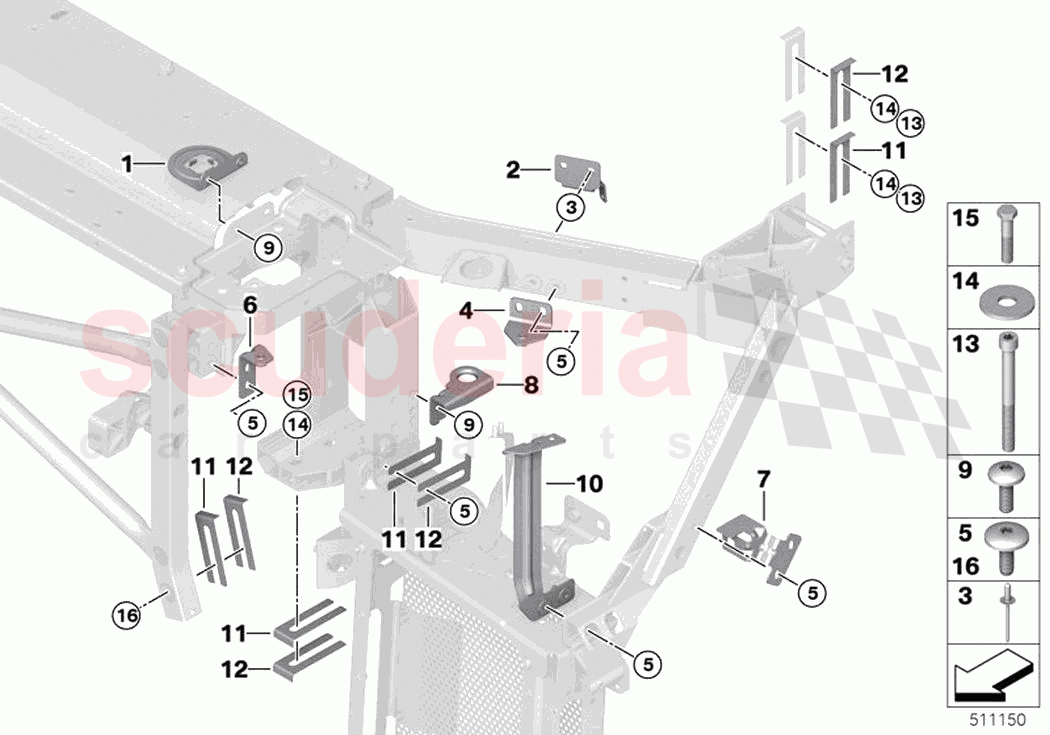 Bracket front panel of Rolls Royce Rolls Royce Ghost RR21(2019-2023)