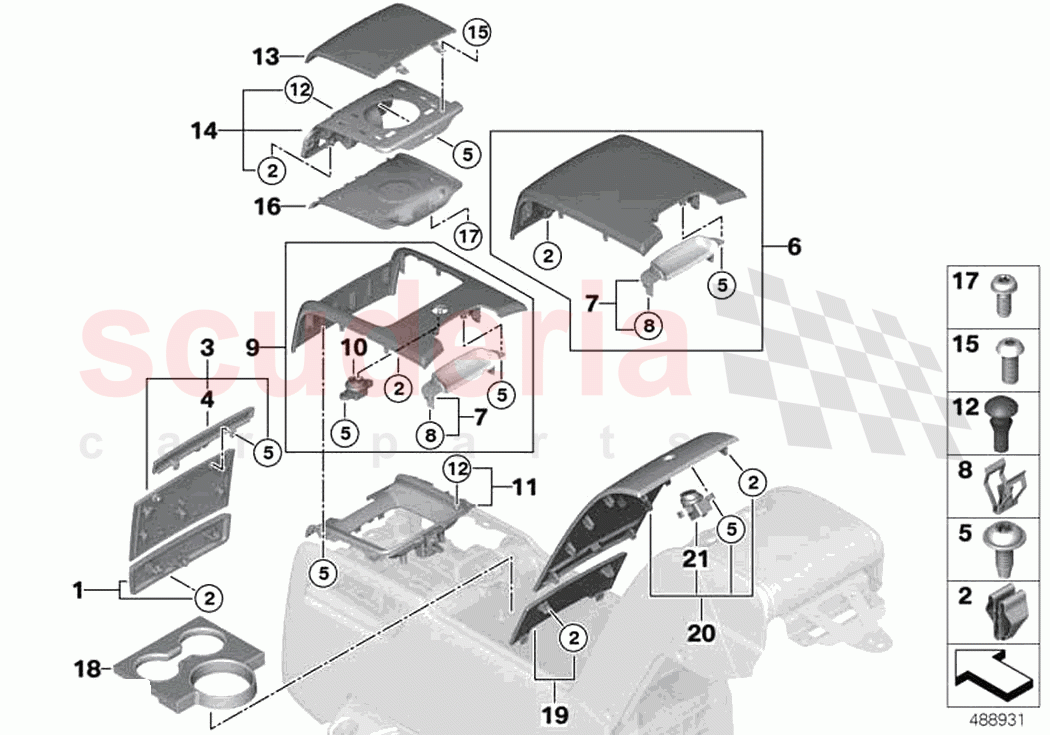 Dec trims centre console rear pass comp of Rolls Royce Rolls Royce Ghost RR21(2019-2023)