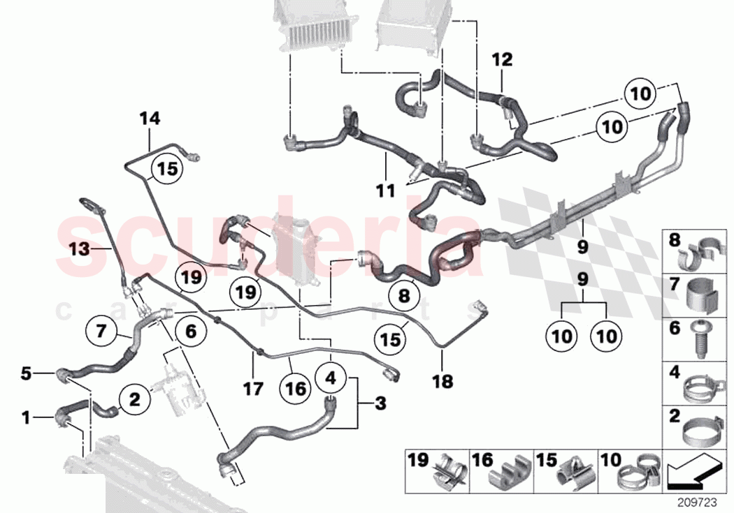Cooling system water hoses charge air of Rolls Royce Rolls Royce Ghost RR4(2017-2019)