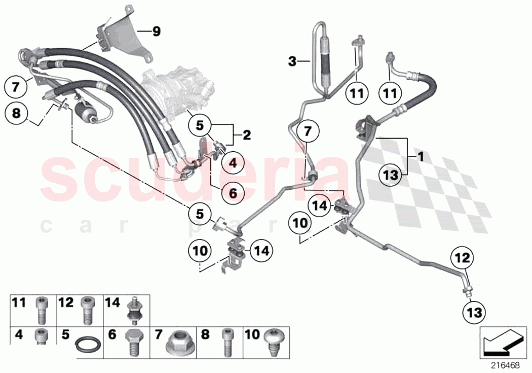 Power steering oil pipe dynamic drive of Rolls Royce Rolls Royce Ghost RR4(2017-2019)