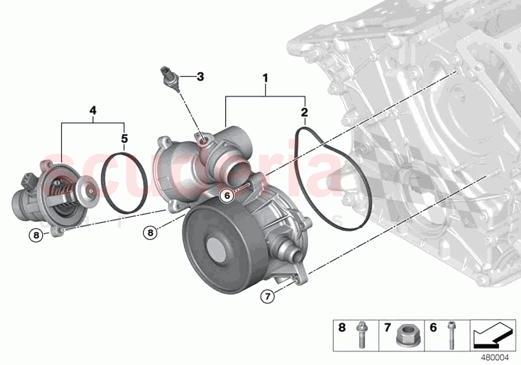 Cooling system coolant pump thermostat of Rolls Royce Rolls Royce Phantom Extended RR12(2017-2023)