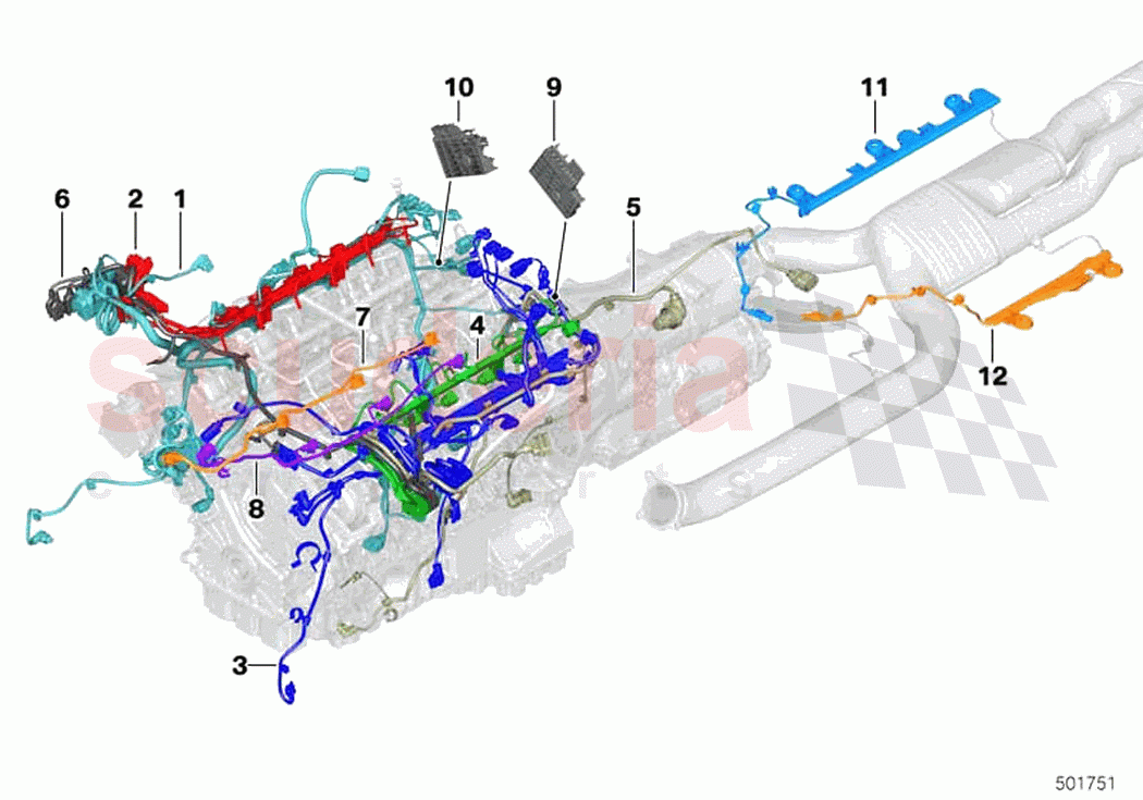 Engine wiring harness of Rolls Royce Rolls Royce Phantom Extended RR12(2017-2023)
