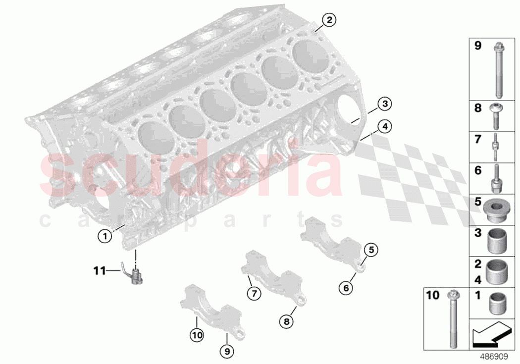 Engine block mounting parts of Rolls Royce Rolls Royce Phantom Extended RR12(2017-2023)