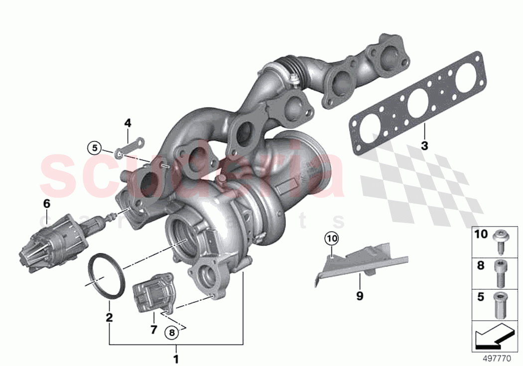 Exhaust turbocharger of Rolls Royce Rolls Royce Phantom Extended RR12(2017-2023)