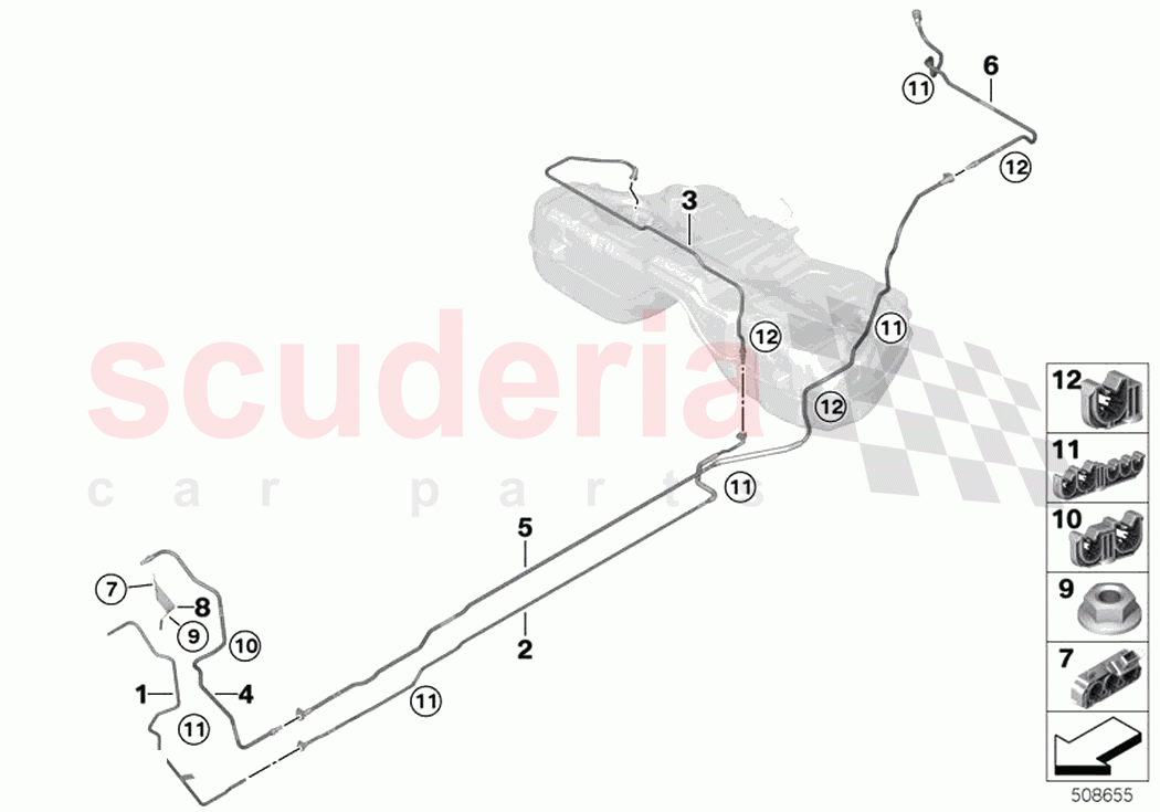 Fuel Pipe and Mounting Parts of Rolls Royce Rolls Royce Phantom Extended RR12(2017-2023)