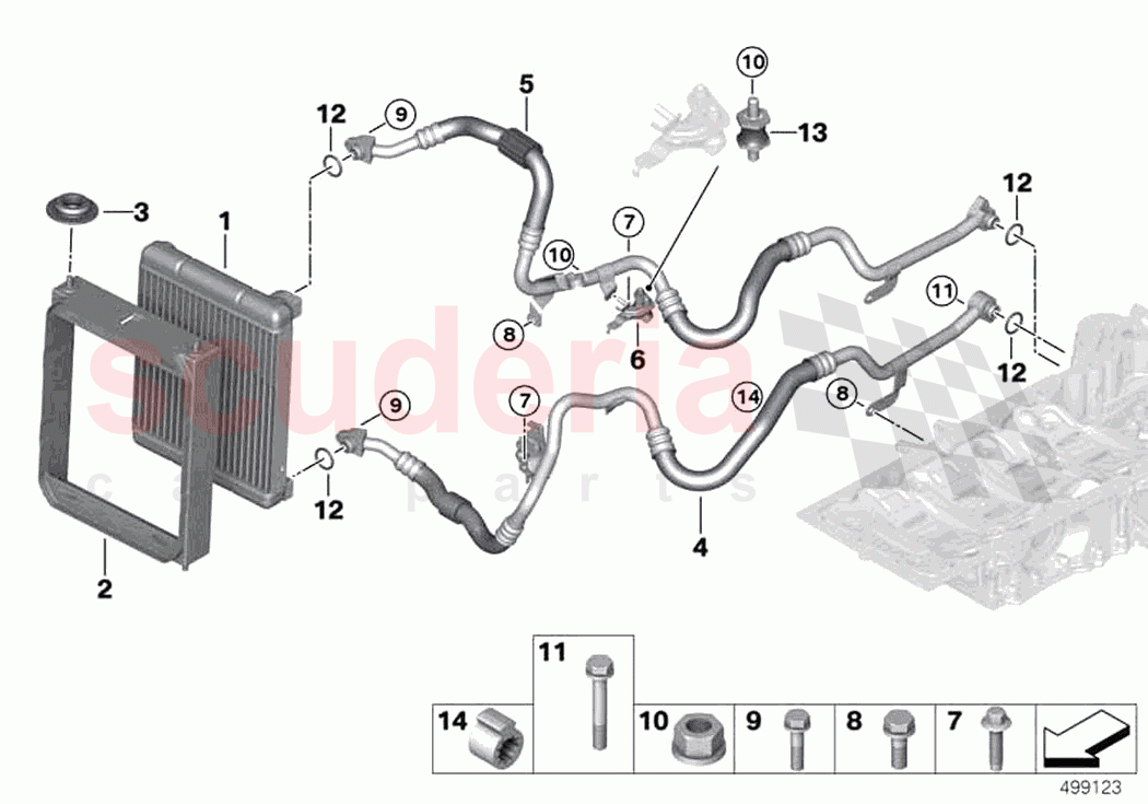 Engine oil cooler oil cooler line of Rolls Royce Rolls Royce Phantom Extended RR12(2017-2023)