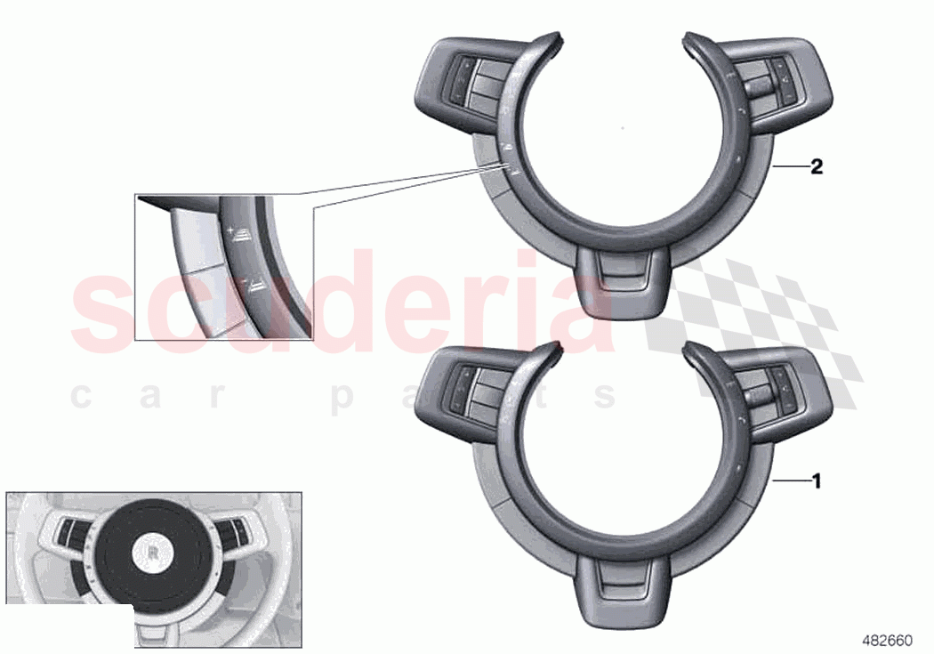 Steering wheel switch multifunction of Rolls Royce Rolls Royce Phantom Extended RR12(2017-2023)