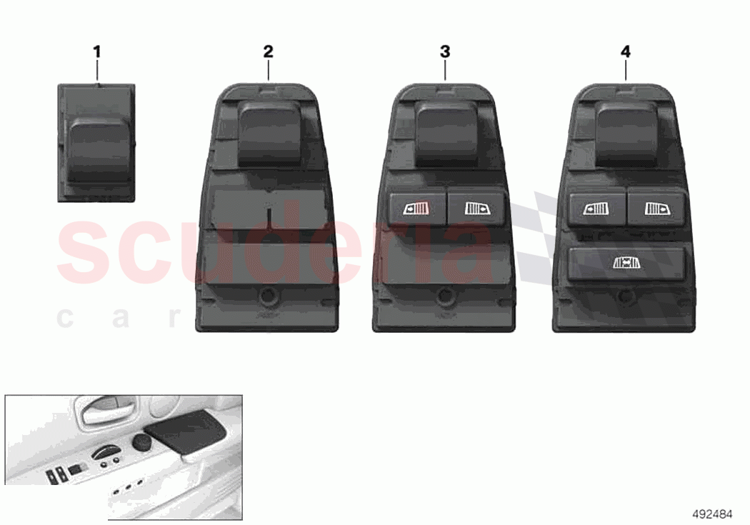 Switch power window fr pass rear comp of Rolls Royce Rolls Royce Phantom Extended RR12(2017-2023)