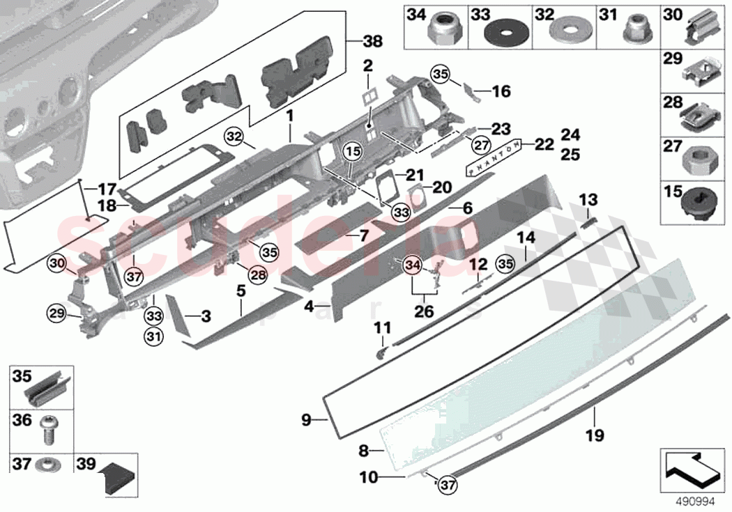 Instrument panel glass case of Rolls Royce Rolls Royce Phantom Extended RR12(2017-2023)