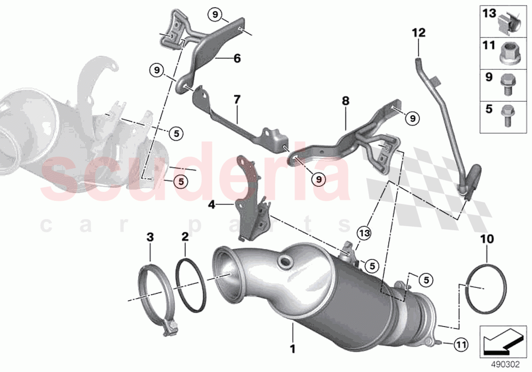 Engine compartment catalytic converter of Rolls Royce Rolls Royce Phantom RR11(2017-2023)