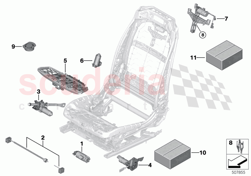 Seat front electrical system drives of Rolls Royce Rolls Royce Phantom RR11(2017-2023)