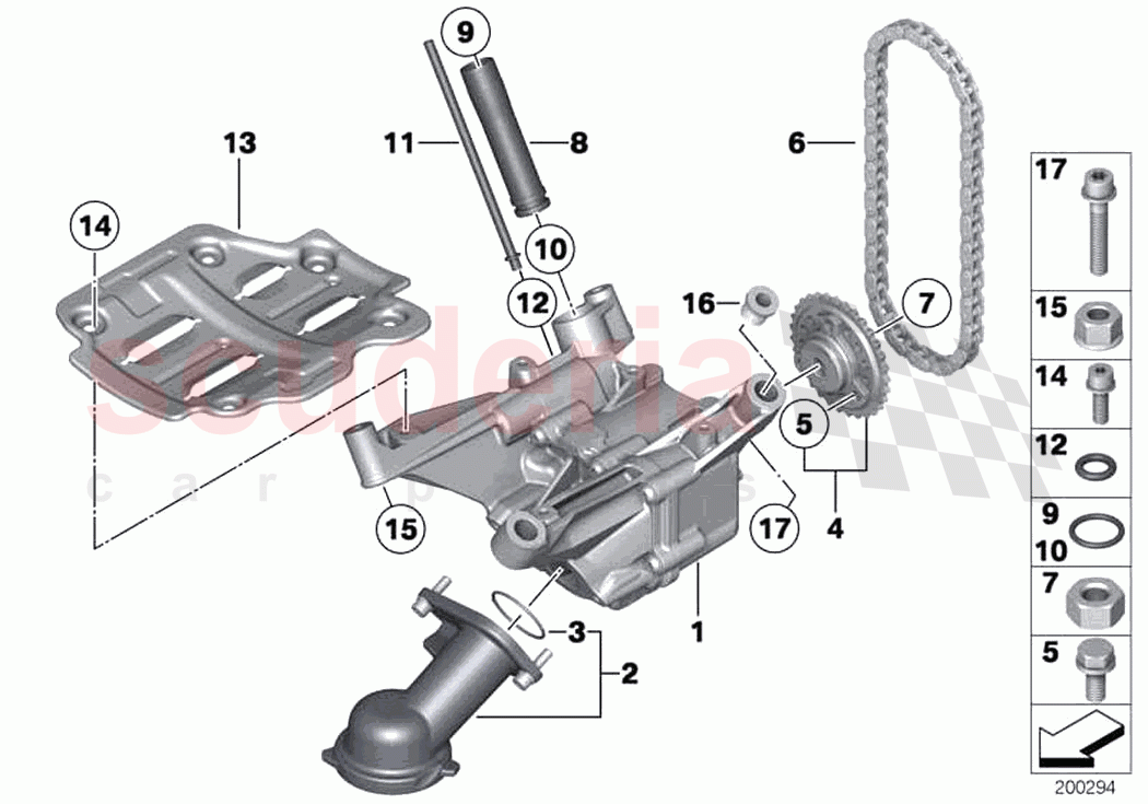 Lubrication system Oil pump with drive of Rolls Royce Rolls Royce Wraith RR5(2017-2023)