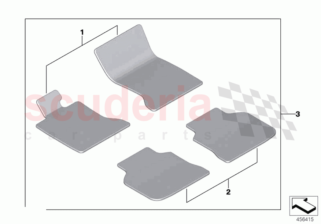 Full set all weather floor mats of Rolls Royce Rolls Royce Wraith RR5(2017-2023)