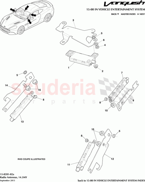 Part Diagram for Aston Martin DD33-18C987-BB