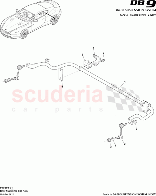 Part Diagram for Aston Martin DG43-4A037-AA