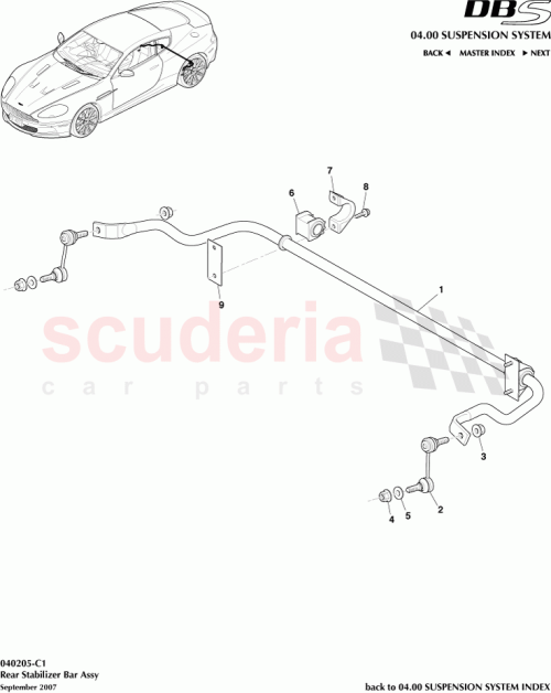 Part Diagram for Aston Martin 8D33-5A771-AA