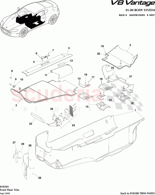 Part Diagram for Aston Martin 6G33130A36BCW