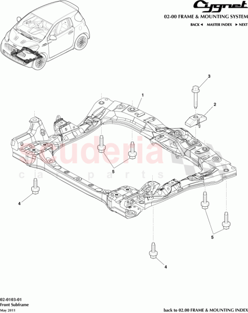 Part Diagram for Aston Martin 51100-74021