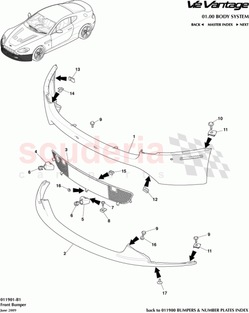 Part Diagram for Aston Martin AD23-17D957-CF