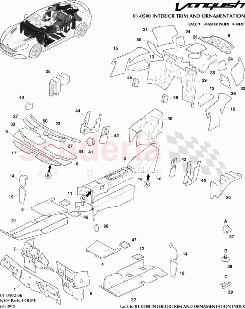 Part Diagram for Aston Martin DD33-5416-AB