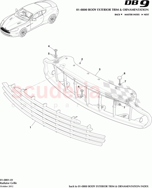 Part Diagram for Aston Martin DG43-8A100-AA