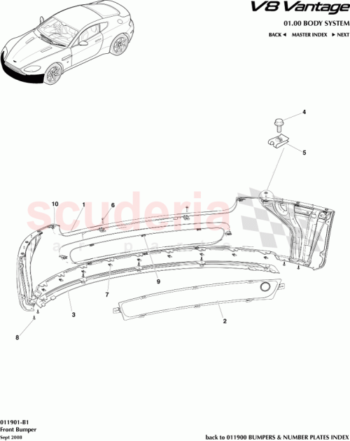Part Diagram for Aston Martin 6G33-17D957-AM