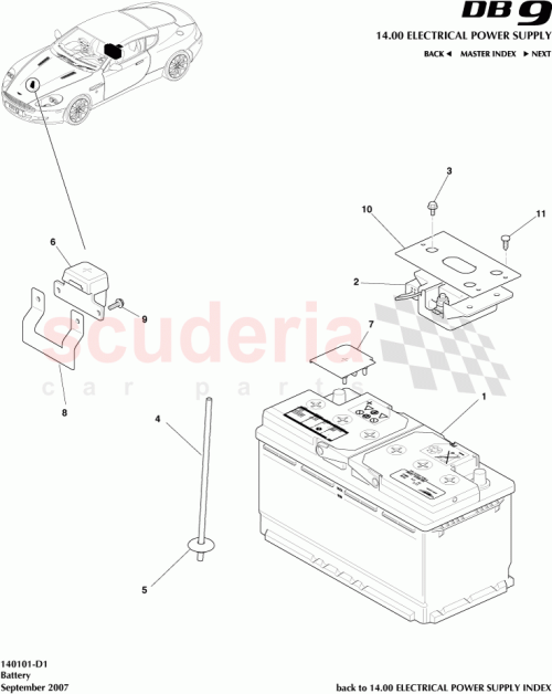 Part Diagram for Aston Martin 701432