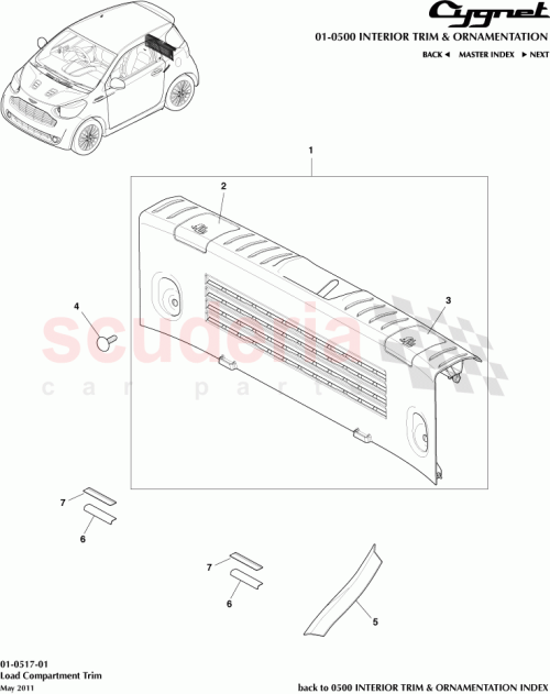 Part Diagram for Aston Martin 73717-74020C0