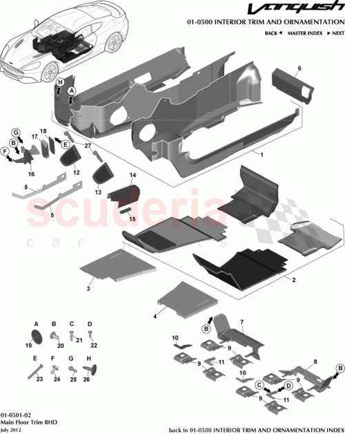 Part Diagram for Aston Martin DD33-130W48-AB