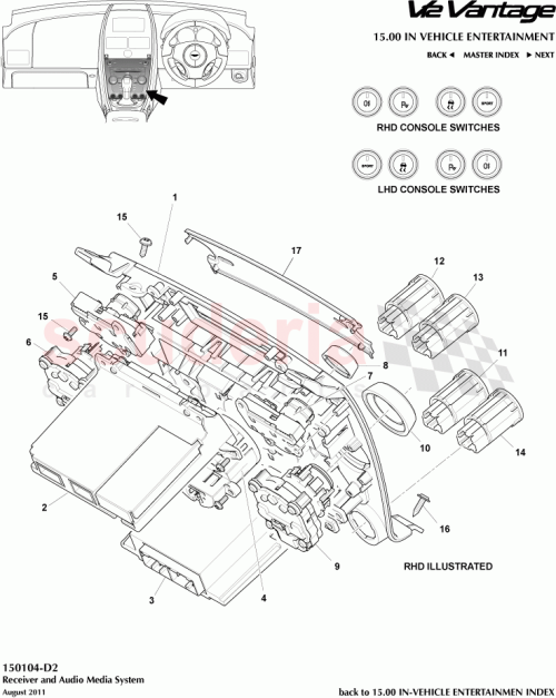 Part Diagram for Aston Martin 9G3318C815AD