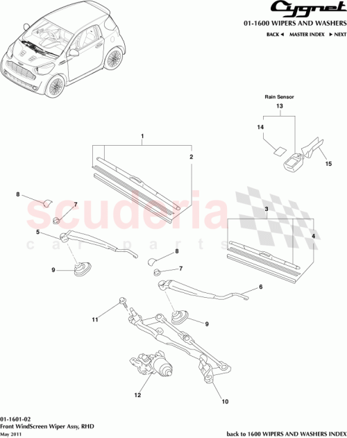 Part Diagram for Aston Martin 85110-74040
