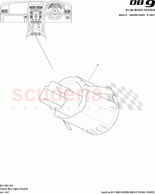 Part Diagram for Aston Martin 4G43-062A00-AF