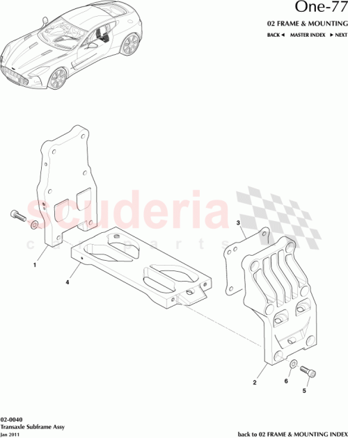 Part Diagram for Aston Martin 12023-13-1050-AG