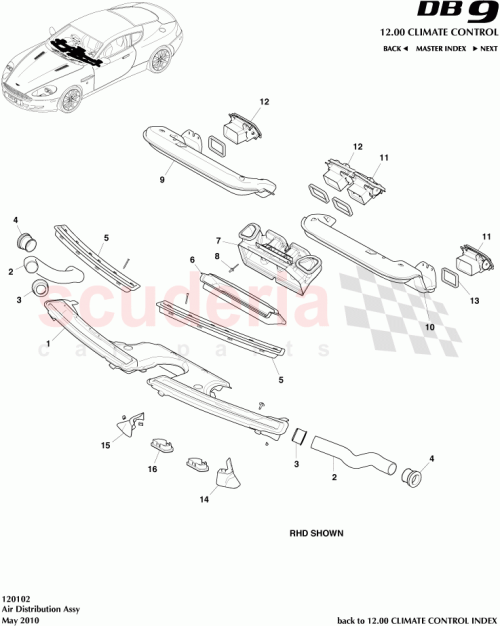 Part Diagram for Aston Martin 4G43-18C491-AJ
