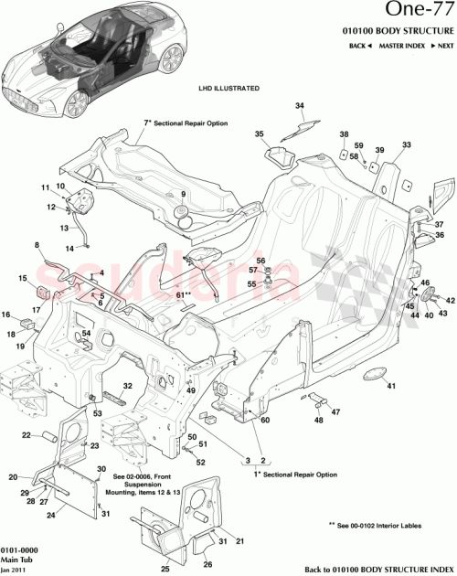 Part Diagram for Aston Martin 12023-09-6008-AA