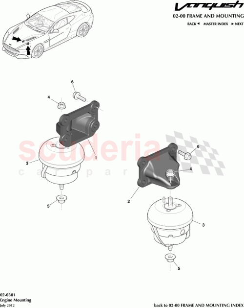 Part Diagram for Aston Martin CD33-6A003-AA