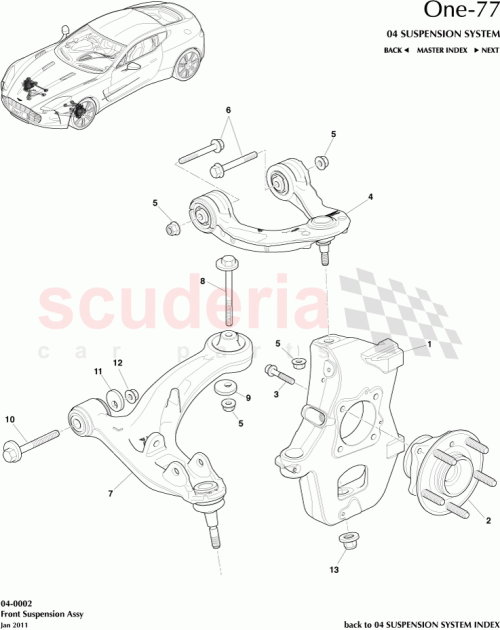 Part Diagram for Aston Martin AY93-3091-AA
