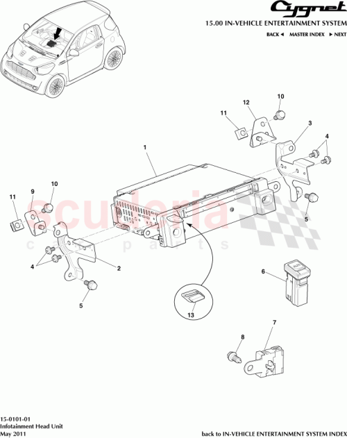 Part Diagram for Aston Martin 86120-74020-BO