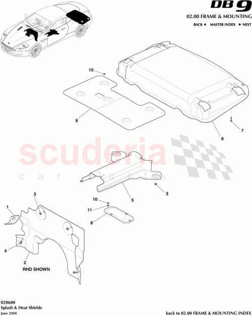 Part Diagram for Aston Martin 4G43-9A032-AF